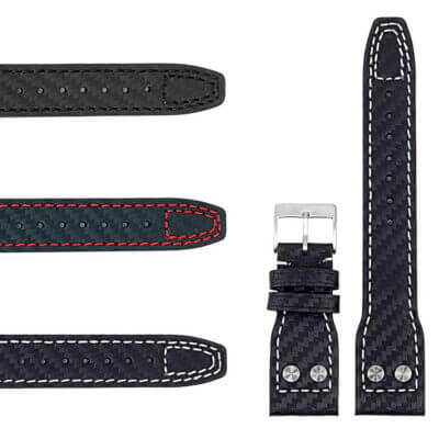 Gallery DASSARI Mirage iw6 Carbon Fiber Strap w Rivets