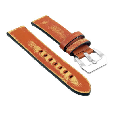 St13.3 Destroyed Thick Leather Strap In Tan