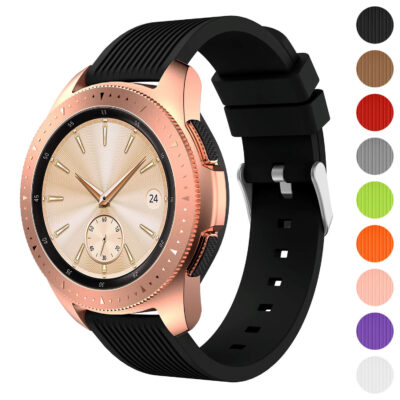 S.r18.1 Gallery Black StrapsCo Silicone Rubber Watch Band Strap For Samsung Galaxy Watch 42mm