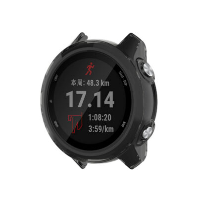 g.pc12 Main Black StrapsCo Silicone Rubber Protective Case Cover for Garmin Forerunner 245