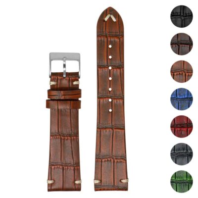ds20.3 Gallery Tan DASSARI Vintage Alligator Leather Watch Band Strap 18mm 19mm 20mm 21mm 22mm 24mm