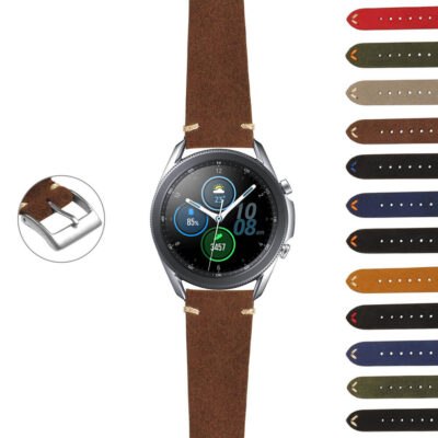 S.gx3.st28 StrapsCo Suede Strap Short Standard Long For Samsung Galaxy Watch 3 45mm 41mm 22mm 20mm
