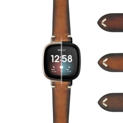 fb.v3.ds12 DASSARI Kingwood II Premium Vintage Leather Strap for Fitbit Versa 3