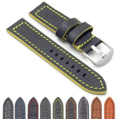 ColorBlock Crocodile Strap For Garmin Forerunner 570 - 42mm