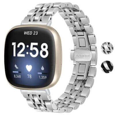 fb.m133.ss Gallery StrapsCo Stainless Steel Bracelet Watch Band w Hidden Clasp for Fitbit