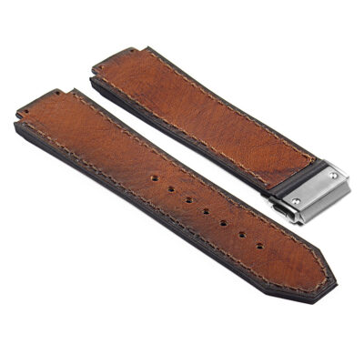 DASSARI Vintage Mahogany Leather Strap for Hublot Big Bang