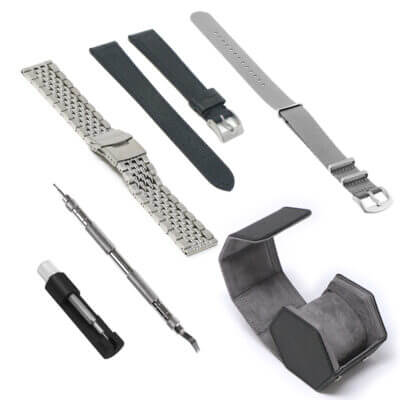 gb6.1.7 Black Grey The Everything you need Premium Holiday Gift Bundle 18mm 20mm 22mm