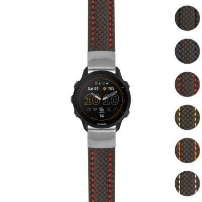 g.f955.st25 Gallery Black & Red StrapsCo Heavy Duty Carbon Fiber Watch Strap 20mm