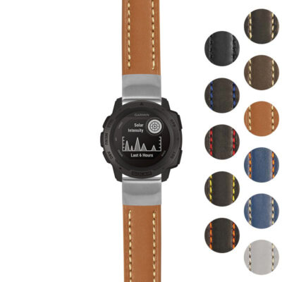 g.i.st23 Gallery Tan & White StrapsCo Heavy Duty Mens Leather Watch Band Strap 20mm