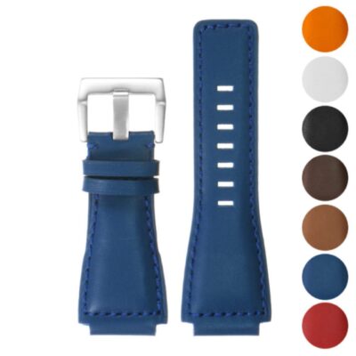 br7. Gallery Blue DASSARI Leather Watch Strap for Bell & Ross