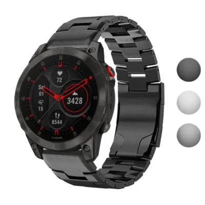g.m14.mb Gallery Black StrapsCo Vented Titanium Bracelet for Garmin Epix Gen 2