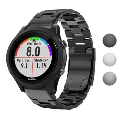 g.m14.mb Gallery Black StrapsCo Vented Titanium Bracelet for Garmin Forerunner 935