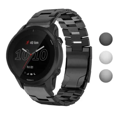 g.m14.mb Gallery Black StrapsCo Vented Titanium Bracelet for Garmin Forerunner 945