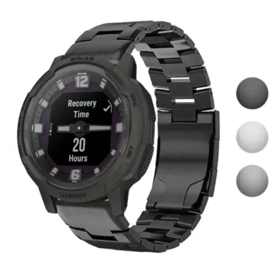 g.m14.mb Gallery Black StrapsCo Vented Titanium Bracelet for Garmin Instinct Crossover