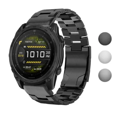 g.m14.mb Gallery Black StrapsCo Vented Titanium Bracelet for Garmin Tactix 8 – 51mm