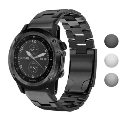 g.m14.mb Gallery Black StrapsCo Vented Titanium Bracelet for Garmin Tactix Bravo