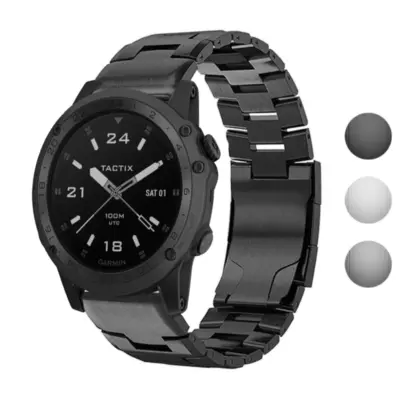 g.m14.mb Gallery Black StrapsCo Vented Titanium Bracelet for Garmin Tactix Charlie