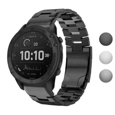 g.m14.mb Gallery Black StrapsCo Vented Titanium Bracelet for Garmin Tactix Delta