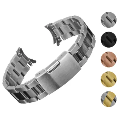 m.rx7 Gallery Silver StrapsCo Oyster Bracelet Watch Band Strap With Hollow Ends for Rolex hamilton khaki seiko alpinist omega speedmaster 20mm