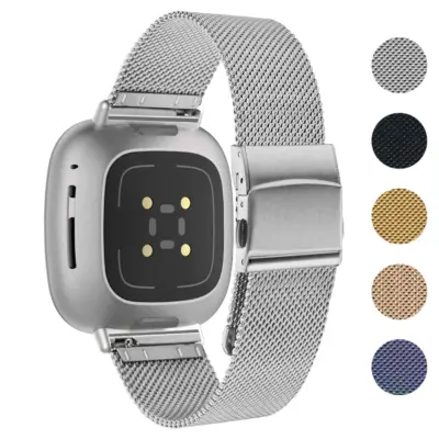 m111 Gallery StrapsCo Pro Mesh Stainless Steel Watch Band Strap for Fitbit Sense & Versa 3