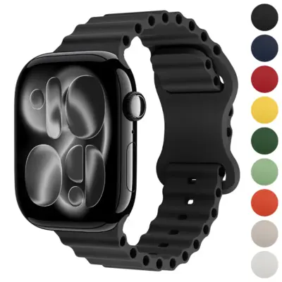 a.r21 Gallery Onyx StrapsCo Men's Motion Sport Strap Silicone Rubber Band for Apple Watch 38mm 40mm 41mm 42mm 44mm 45mm