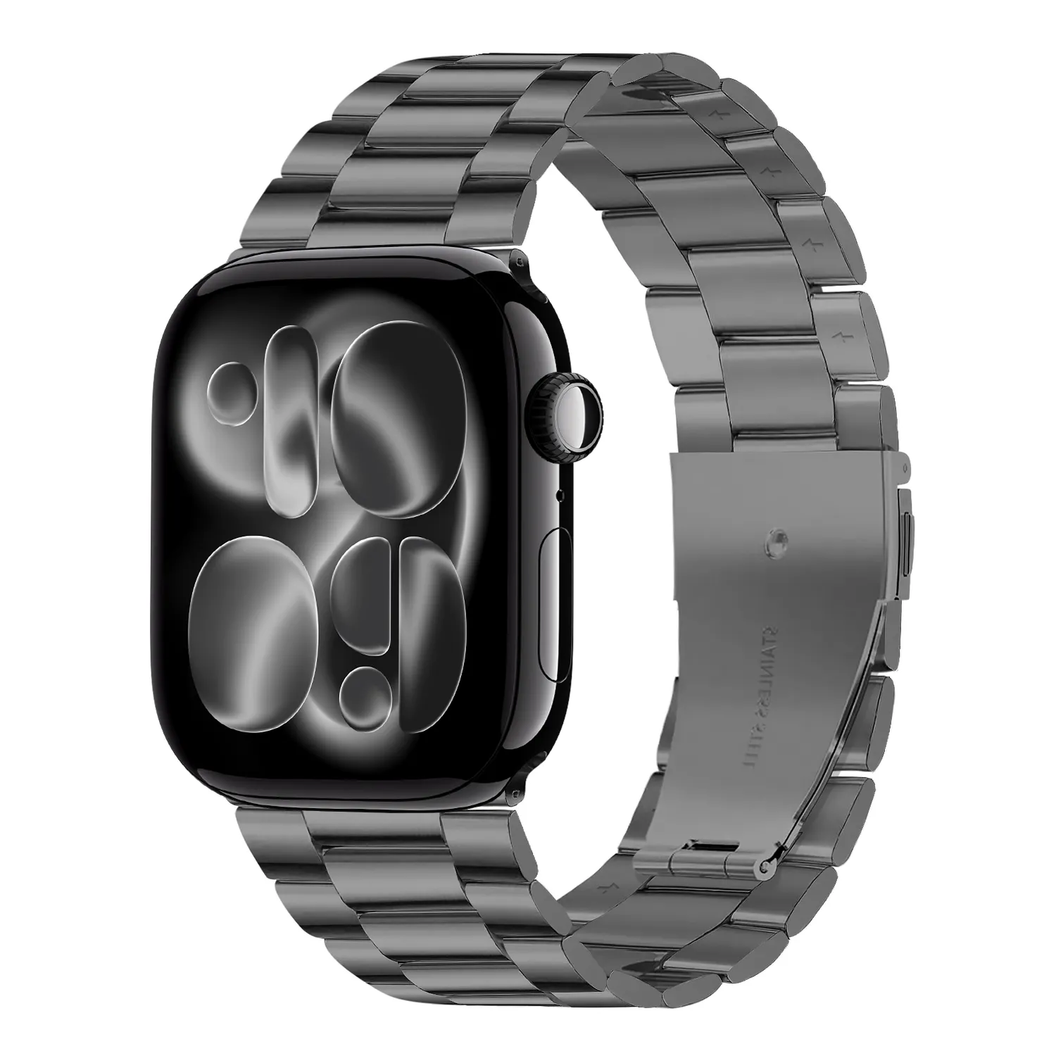 Gunmetal stainless steel link bracelet band for Apple Watch