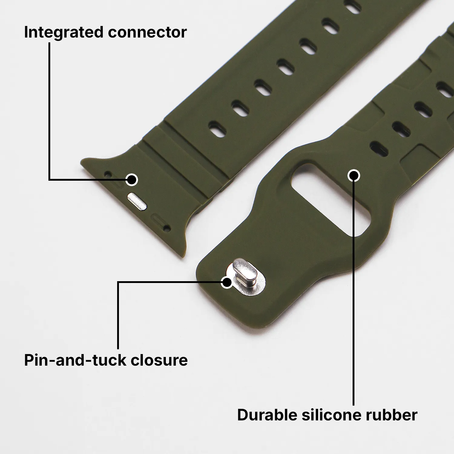 Silicone rubber outdoor sport band for Apple Watch