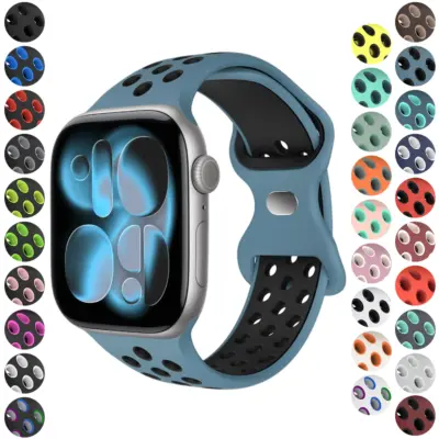 a.r24 Gallery StrapsCo Men's Momentum Band Silicone Rubber Perforated Sport Strap for Apple Watch 38mm 40mm 41mm 42mm 44mm 45mm 46mm