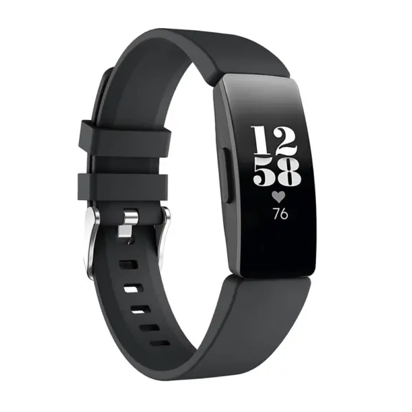 Fb.r42.1 Main Black StrapsCo Silicone Rubber Watch Band Strap For Fitbit Inspire & Inspire HR Small Large