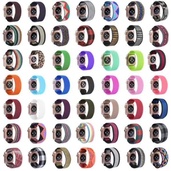 A.ny5 All Color StrapsCo Nylon Elastic Band Strap For Apple Watch 38mm 40mm 42mm 44mm
