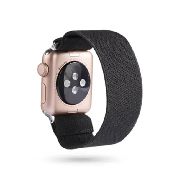 A.ny5.111 Main Black StrapsCo Nylon Elastic Band Strap For Apple Watch 38mm 40mm 42mm 44mm