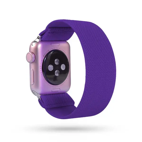 A.ny5.103 Main Purple StrapsCo Nylon Elastic Band Strap For Apple Watch 38mm 40mm 42mm 44mm