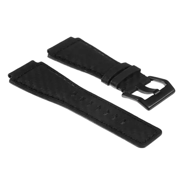 br8.1.mb DASSARI Carbon Fiber Watch Strap for Bell and Ross in Black with Matte Black Buckle