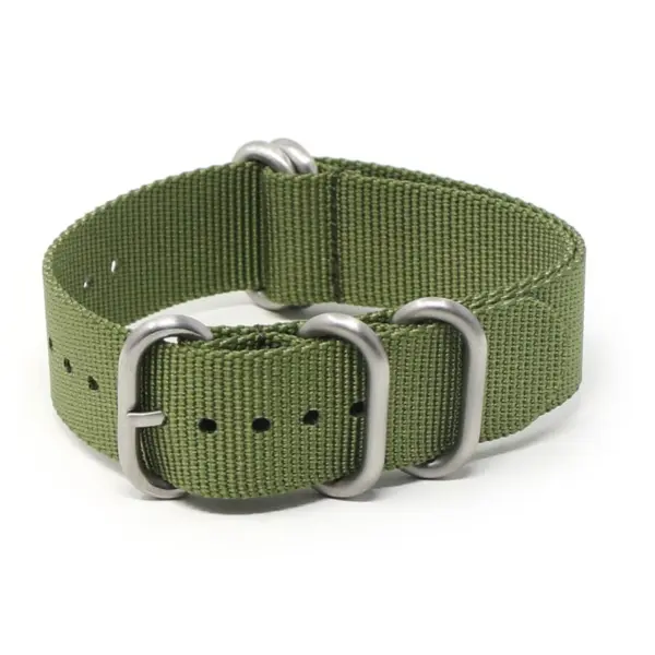 nt17.11 Round Army Green StrapsCo Tactical Nylon One Piece Military Watch Band Strap 20mm 22mm 24mm