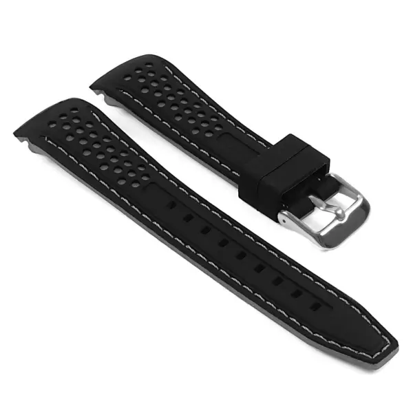Rubber Perforated Rally Strap with Curved Ends For MoonSwatch #15
