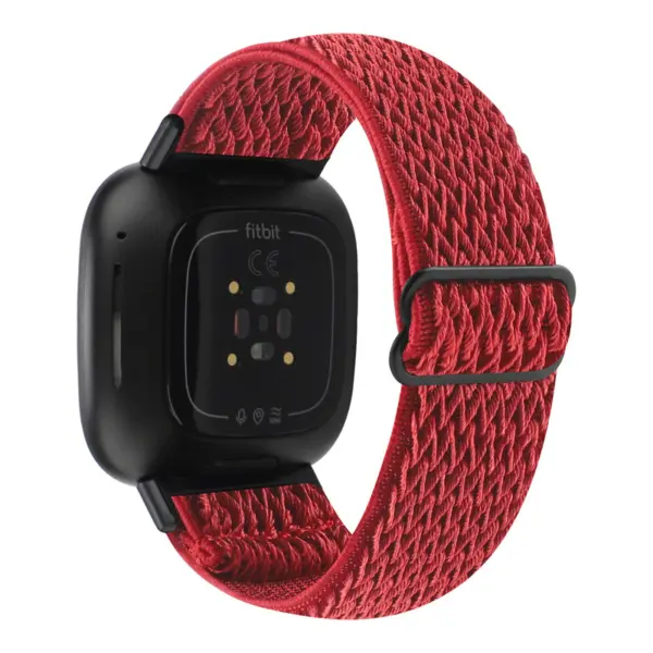 fb.ny41.6 Back Red StrapsCo Nylon Strap for Fitbit Versa 3 Fitbit Sense Nylon Canvas