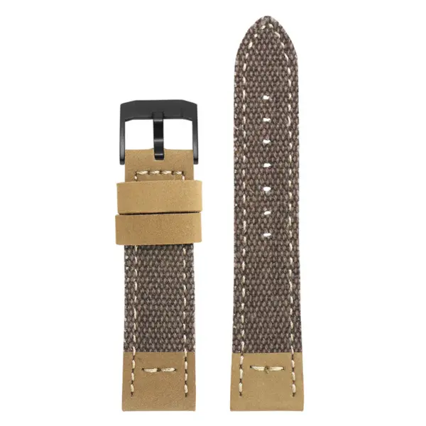 ds21.2.mb Main Brown with Black Buckle DASSARI Vintage Canvas Strap Distressed Watch Strap Band 20mm 22mm 24mm