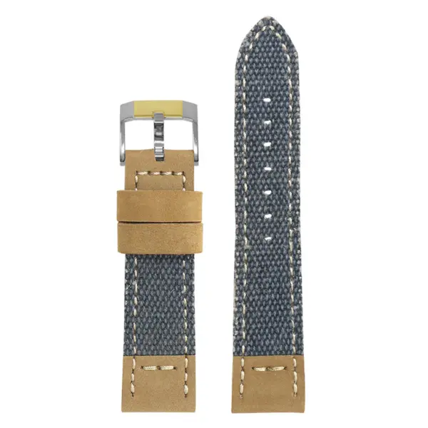 ds21.5.2t Main Blue with Silver Yellow Gold Buckle DASSARI Vintage Canvas Strap Distressed Watch Strap Band 20mm 22mm 24mm