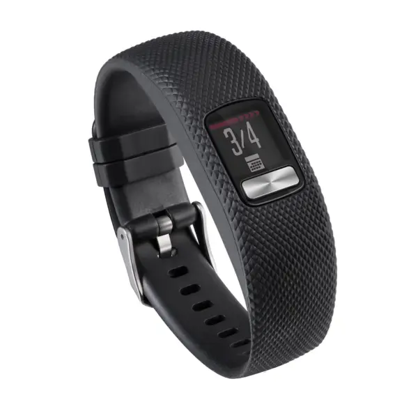 G.r38.1 Main Black StrapsCo Silicone Rubber Watch Band Strap For Garmin Vivofit 4 Small Large