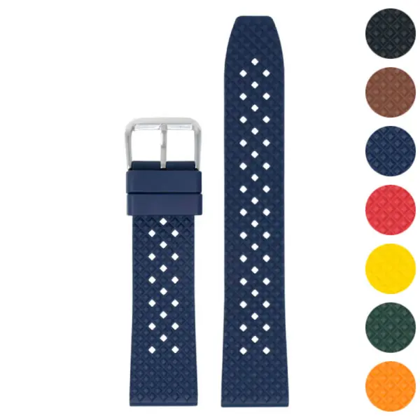 fk3.5 Gallery Black DASSARI Textured FKM Rubber Watch Band 18mm 20mm 22mm 24mm Quick Release Strap