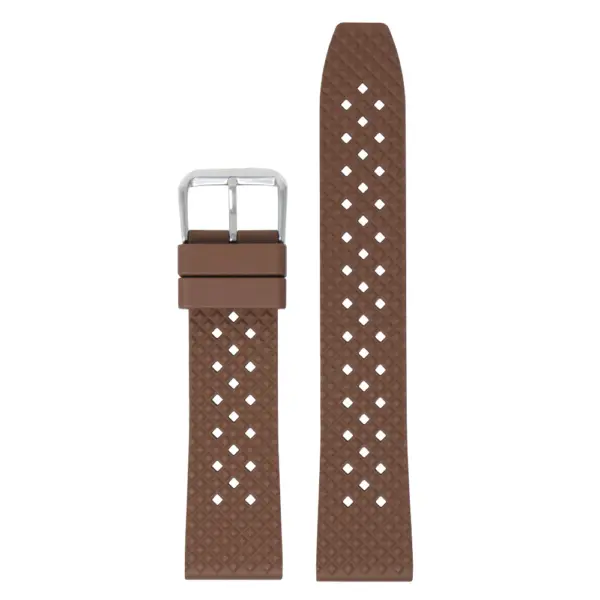 Fk3.2 Main Brown DASSARI Textured FKM Rubber Watch Band 18mm 20mm 22mm 24mm Quick Release Strap HQ