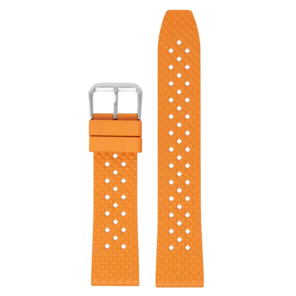 Fk3.12 Main Orange DASSARI Textured FKM Rubber Watch Band 18mm 20mm 22mm 24mm Quick Release Strap HQ
