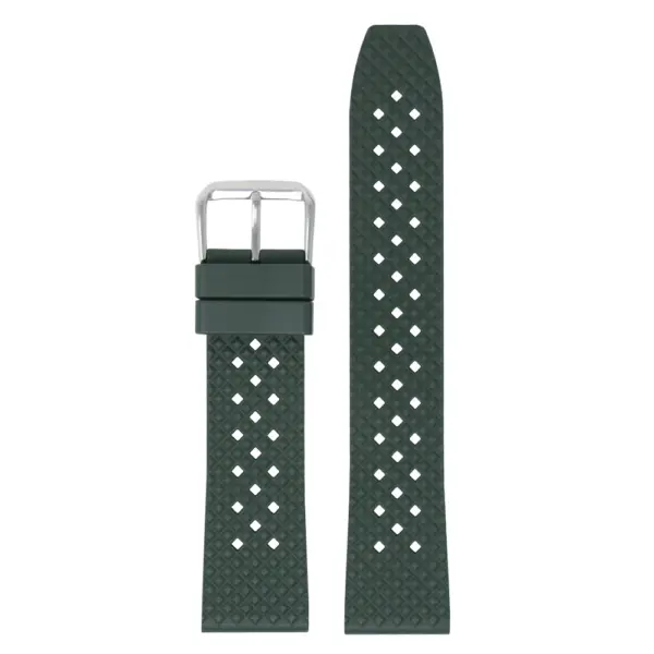 Fk3.11 Main Green DASSARI Textured FKM Rubber Watch Band 18mm 20mm 22mm 24mm Quick Release Strap HQ