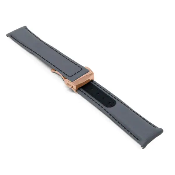 kd8.7.1.rg Angle Grey and Black Dassari Sailcloth Explorer Watch Band Strap with Deployant Clasp 19mm 20mm 21mm 22mm