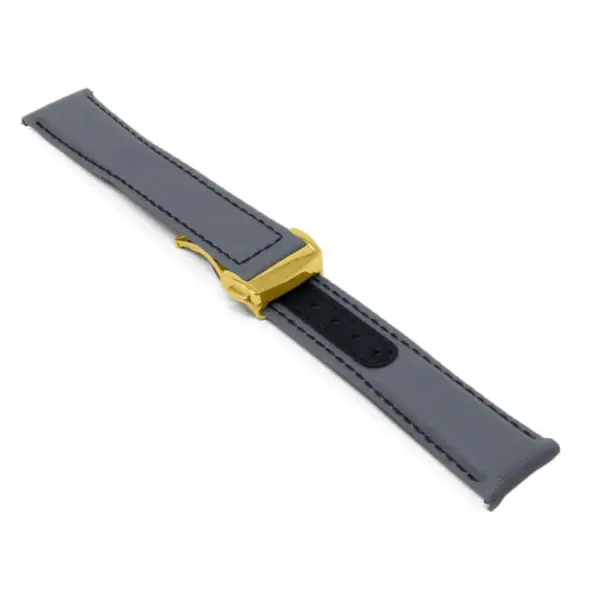 kd8.7.1.yg Angle Grey and Black Dassari Sailcloth Explorer Watch Band Strap with Deployant Clasp 19mm 20mm 21mm 22mm