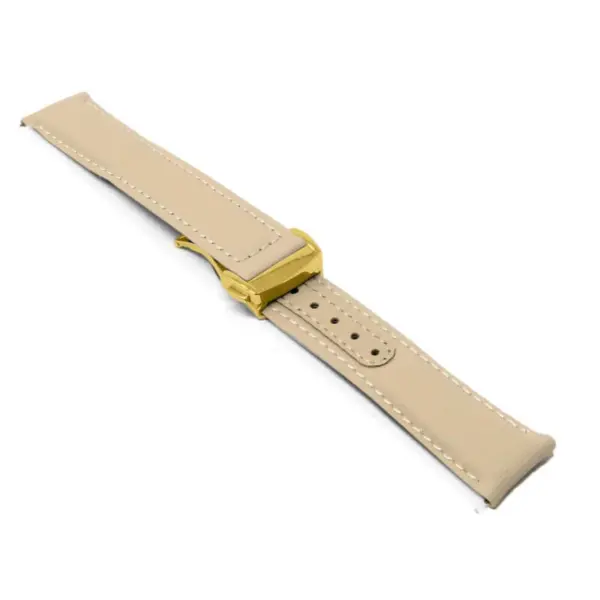 kd8.17.17.yg Angle Beige Dassari Sailcloth Explorer Watch Band Strap with Deployant Clasp 19mm 20mm 21mm 22mm