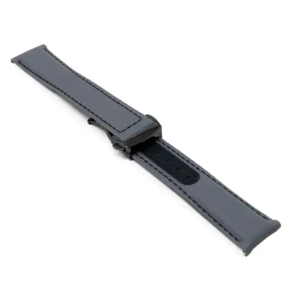 kd8.7.1.mb Angle Grey and Black Dassari Sailcloth Explorer Watch Band Strap with Deployant Clasp 19mm 20mm 21mm 22mm