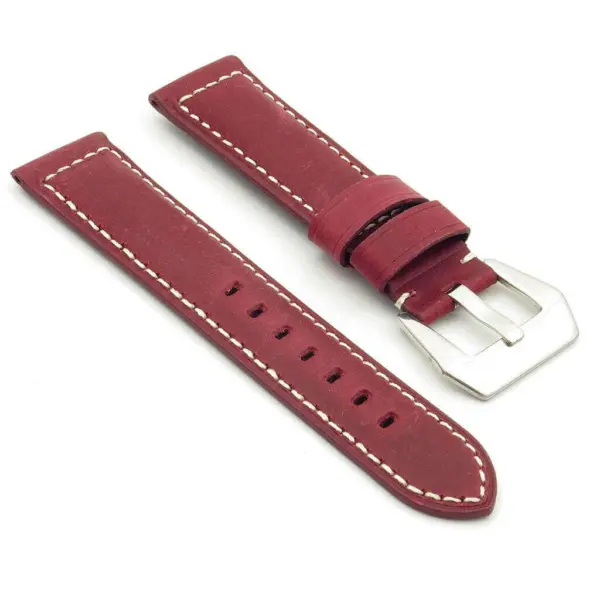 DASSARI Salvage p560a.6 Thick Padded Distressed Italian Leather Strap w Pre V Buckle red