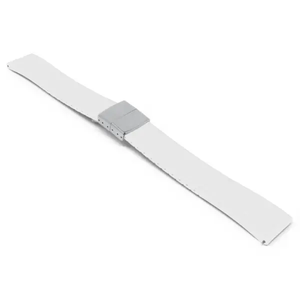 fk27.22.bs White Main DASSARI Gridline Cut To Size Daytona Style FKM Rubber Watch Band Strap 20mm 22mm