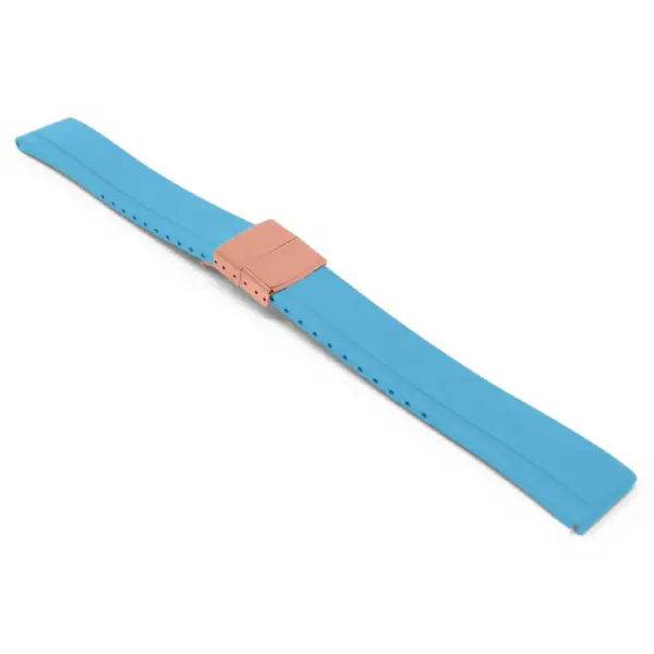 fk27.5a.rg Sky Blue Main DASSARI Gridline Cut To Size Daytona Style FKM Rubber Watch Band Strap 20mm 22mm